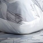 Pościel z makosatyny 160x200 PREMIUM 30 biała jasny niebieski kwiatowy wzór Premium - 2