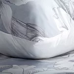 Pościel z makosatyny 160x200 PREMIUM 30 biała jasny niebieski kwiatowy wzór Premium - 2