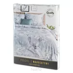 Pościel z makosatyny 160x200 PREMIUM 30 biała jasny niebieski kwiatowy wzór Premium - 8