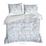 Pościel z makosatyny 160x200 PREMIUM 30 biała jasny niebieski kwiatowy wzór Premium - 6