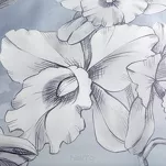 Pościel z makosatyny 160x200 PREMIUM 30 biała jasny niebieski kwiatowy wzór Premium - 4