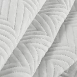 Narzuta jednokolorowa 170x210 LEN 3 biała pikowana w gęstą jodełkę imitująca len - 6