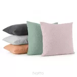 Narzuta jednokolorowa 170x210 LEN 3 różowa pikowana w gęstą jodełkę imitująca len - 7