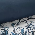 Pościel satynowa 160x200 SPRING 86 biała z granatowym wzorem roślinnym z kolekcji Classic - 6