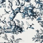 Pościel satynowa 160x200 SPRING 86 biała z granatowym wzorem roślinnym z kolekcji Classic - 3