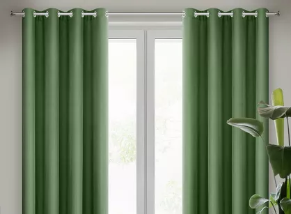 Zasłona na przelotkach 140x250 RITA jednokolorowa ciemna zieleń z miękkiej tkaniny