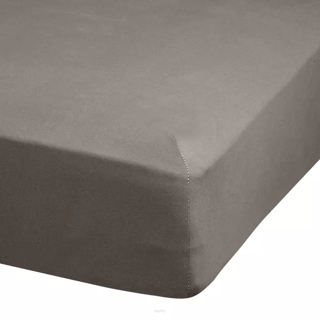 Prześcieradło z bawełny jersey z gumką ADELA grafitowe 160x200 z kolekcji Ella Line