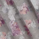 Zasłona na taśmie 140x300 SHERRY srebrna z etaminy z różowym wzorem kwiatowym - 8