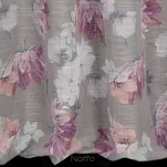 Zasłona na taśmie 140x300 SHERRY srebrna z etaminy z różowym wzorem kwiatowym - 9