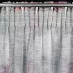 Zasłona na taśmie 140x300 SHERRY srebrna z etaminy z różowym wzorem kwiatowym - 12