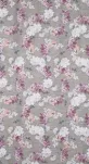 Zasłona na taśmie 140x300 SHERRY srebrna z etaminy z różowym wzorem kwiatowym - 13