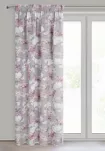 Zasłona na taśmie 140x300 SHERRY srebrna z etaminy z różowym wzorem kwiatowym - 6