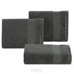 Ręcznik 70x140 NESSY stalowy z szeroką żakardową bordiurą  przetykaną metaliczną nicią 500 g/m2  - 4