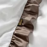 Pościel bawełniana 220x200 ELIZA biała zdobiona ozdobną kawową falbanką z kolekcji Nova Style - 6