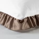 Pościel bawełniana 220x200 ELIZA biała zdobiona ozdobną kawową falbanką z kolekcji Nova Style - 7