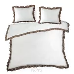 Pościel bawełniana 220x200 ELIZA biała zdobiona ozdobną kawową falbanką z kolekcji Nova Style - 3