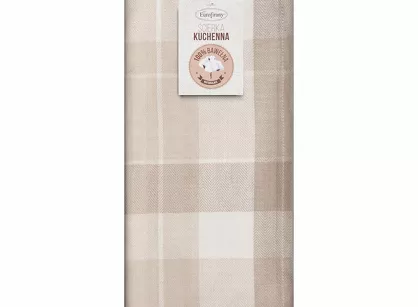 Komplet ścierek kuchennych 2x50x70 MONA beżowe w kratkę z bawełny