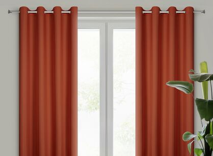 Zasłona na przelotkach 140x250 RITA jednokolorowa ceglana z miękkiej tkaniny