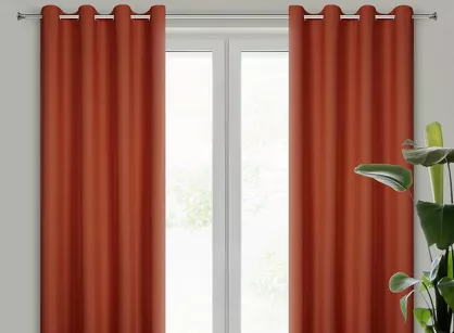 Zasłona na przelotkach 140x250 RITA jednokolorowa ceglana z miękkiej tkaniny