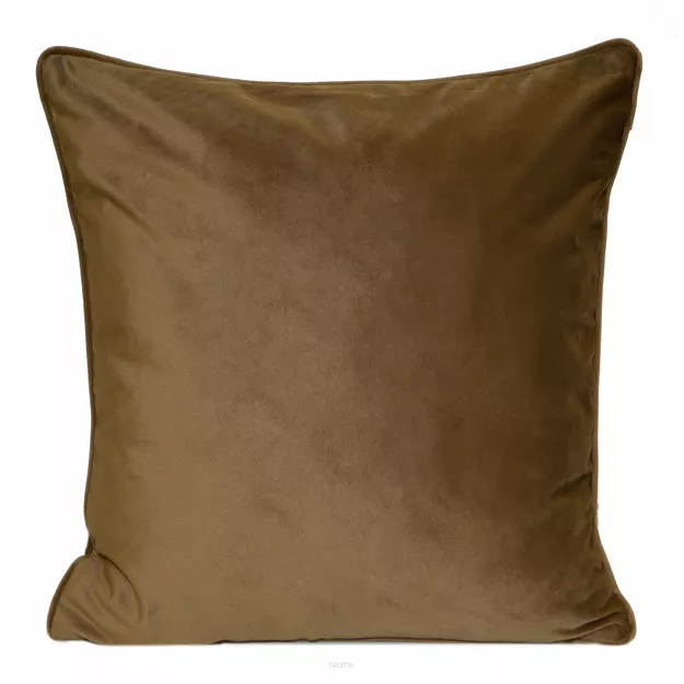 Poszewka welwetowa 45x45 SIBEL jednokolorowa Pierre Cardin miodowa zdobiona lamówką