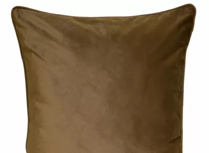 Poszewka welwetowa 45x45 SIBEL jednokolorowa Pierre Cardin miodowa zdobiona lamówką