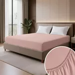 Prześcieradło z satyny bawełnianej z gumką NOVA 3 różowe 160x200 - 2