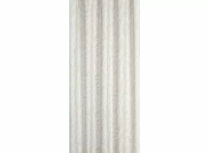 Zasłona na taras 155x220 GARDEN 3 biała na szelkach zapinanymi na rzepy wodoodporna subtelny wzór beżowych liści