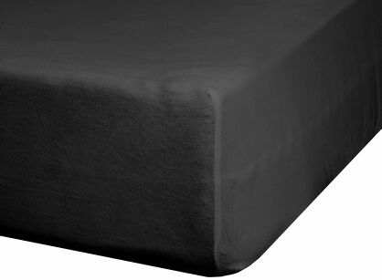 Prześcieradło z satyny bawełnianej z gumką NOVA 3 czarne 180x200