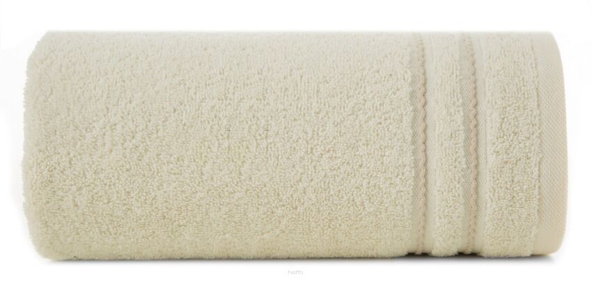 Ręcznik bawełniany 70x140 EMINA kremowy ze stebnowaną bordiurą