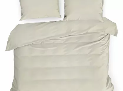 Pościel satynowa 220x200 NOVA 3 jednokolorowa gładka beż 1