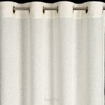 Zasłona na przelotkach ESSI kremowa w stylu eko o strukturze siatki z błyszczącą złotą nicią - 4