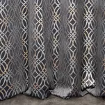 Zasłona na przelotkach 140x250 ARETA welwetowa stalowa ze srebrno złotym nadrukiem w stylu boho - 9