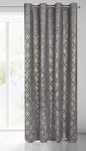Zasłona na przelotkach 140x250 ARETA welwetowa stalowa ze srebrno złotym nadrukiem w stylu boho - 6