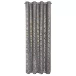 Zasłona na przelotkach 140x250 ARETA welwetowa stalowa ze srebrno złotym nadrukiem w stylu boho - 15
