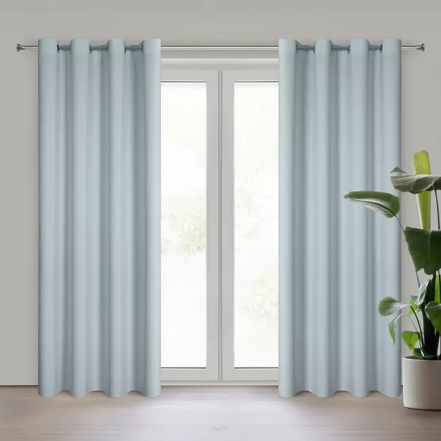 Zasłona na przelotkach 140x250 RITA jednokolorowa jasna mięta z miękkiej tkaniny