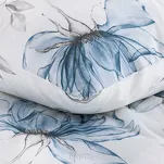 Pościel satynowa 160x200 SPRING 34 biała z niebieskim wzorem kwiatowym z kolekcji Classic - 8