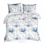 Pościel satynowa 160x200 SPRING 34 biała z niebieskim wzorem kwiatowym z kolekcji Classic - 4