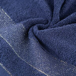 Ręcznik 70x140 NESSY granatowy z szeroką żakardową bordiurą  przetykaną metaliczną nicią 500 g/m2  - 3