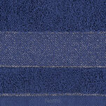 Ręcznik 70x140 NESSY granatowy z szeroką żakardową bordiurą  przetykaną metaliczną nicią 500 g/m2  - 2