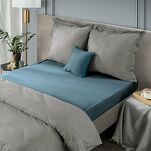 Prześcieradło z bawełny jersey z gumką niebieskie 140x200 Design 91 - 6