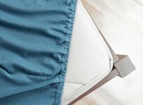 Prześcieradło z bawełny jersey z gumką niebieskie 140x200 Design 91 - 7