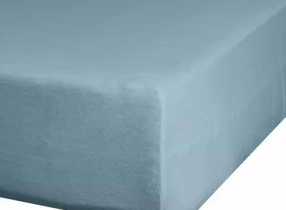 Prześcieradło z bawełny jersey z gumką niebieskie 140x200 Design 91