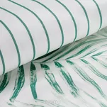 Pościel satynowa 140x200 RAYA 3 biała miętowa egzotyczne liście - 3