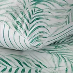 Pościel satynowa 140x200 RAYA 3 biała miętowa egzotyczne liście - 2