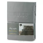 Pościel z makosatyny 140x200 ELEGANT 1C Eva Minge stalowa z ozdobną kantą i haftem - 7