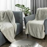 Koc 200x220 KOALA beżowy biały wzór miękkiego baranka - 8