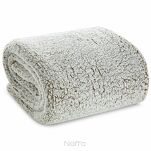 Koc 200x220 KOALA beżowy biały wzór miękkiego baranka - 5