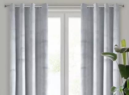 Zasłona na przelotkach 140x250 PIERRE welwetowa jasny srebrny jednokolorowa
