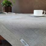 Obrus 145x350 STELLA 2 srebrny zdobiony kantą z wplecioną nicią srebrną - 13