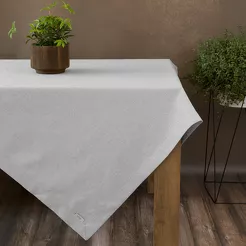 Obrus 145x350 STELLA 2 srebrny zdobiony kantą z wplecioną nicią srebrną